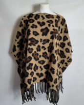 Pull poncho animal femme grande taille col rond