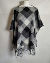 Pull poncho laine femme grande taille col rond