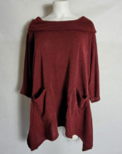 Pull à capuche bordeaux femme grande taille
