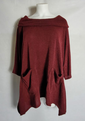 Pull à capuche bordeaux femme grande taille