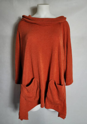 Pull à capuche orange femme grande taille