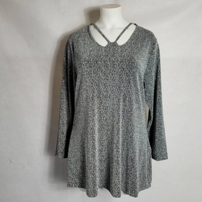 Tunique chic paillette argent femme grande taille