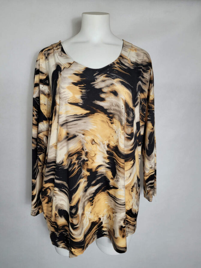 Tunique originale motif ocre femme grande taille