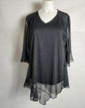 Tunique voile noir à pois femme grande taille