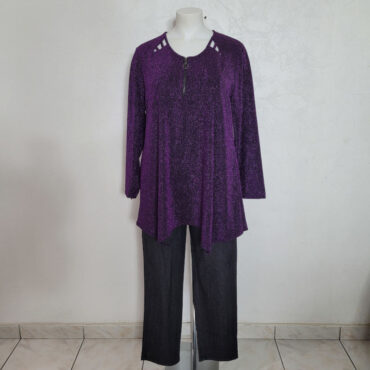 look Haut paillette femme grande taille et jeans