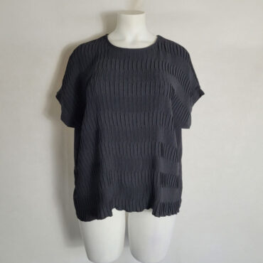 Chemisier noir femme grande taille fluide uni coupe droite et col rond