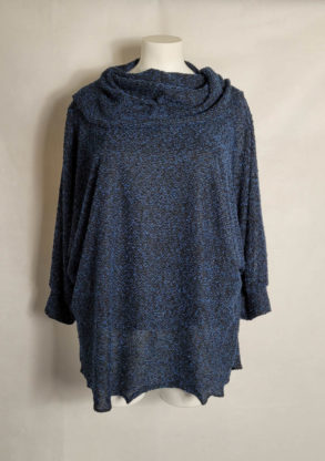 Pull col roulé bleu femme grande taille