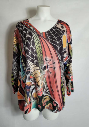 Pull fin motif ethnique femme grande taille