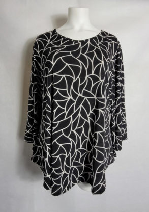 Tunique ample noir blanc femme grande taille