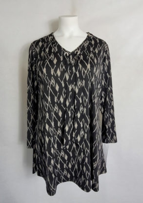 Tunique chic noir gris femme grande taille1
