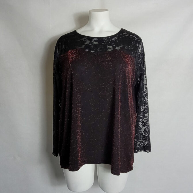 Tunique paillette bordeaux femme grande taille