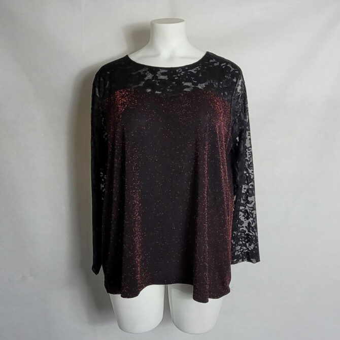 Tunique paillette bordeaux femme grande taille