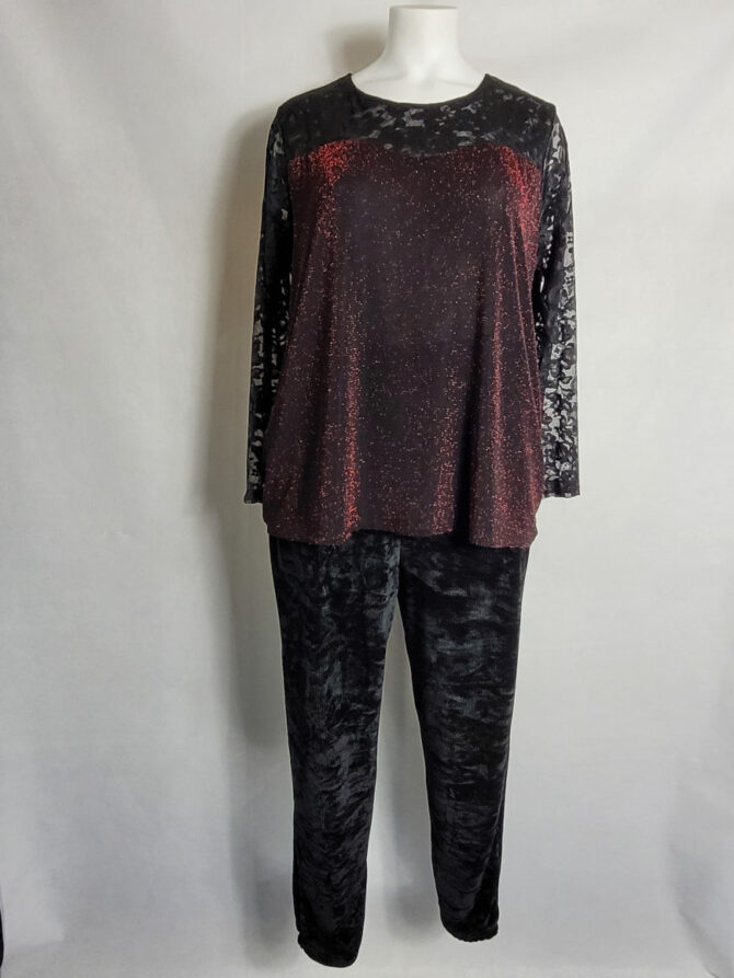 Tunique  dentelle bordeaux – Image 2