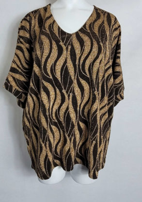 Tunique soirée paillette or femme grande taille