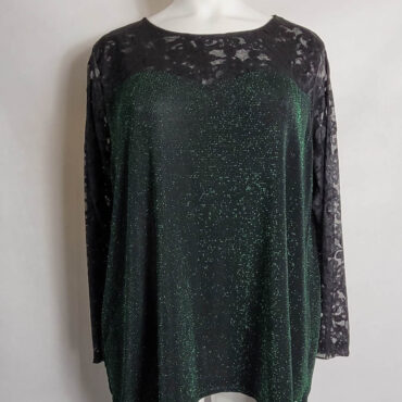 Tunique soirée paillette vert femme grande taille