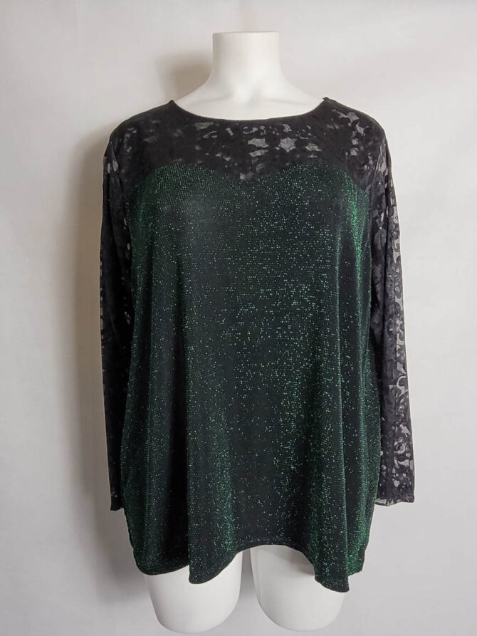 Tunique soirée paillette vert femme grande taille