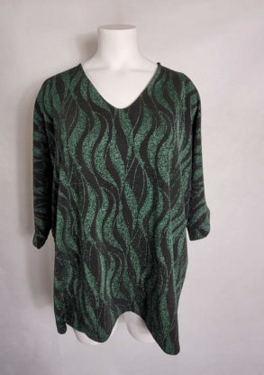 Tunique soirée paillette verte femme grande taille