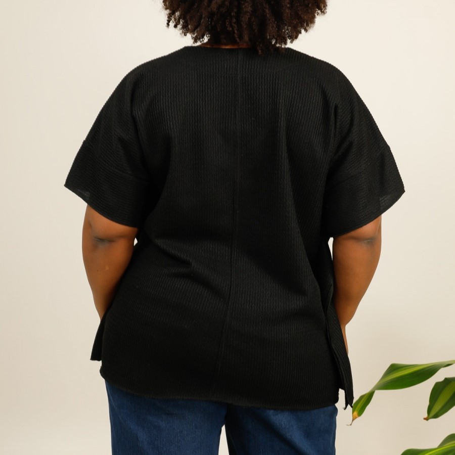 boho chic pull poncho femme avec manches longues ample couleur noire pour ronde