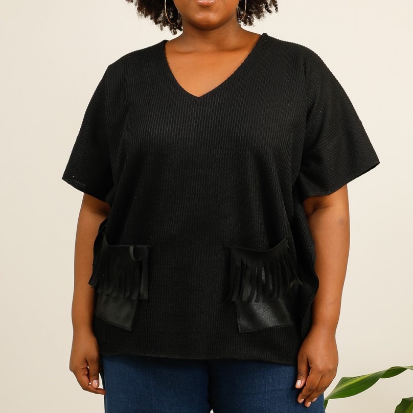 pull poncho femme avec manches longues ample couleur noire pour ronde