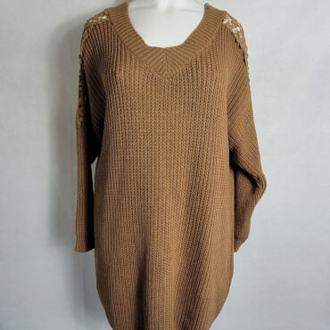 robe pull dentelle camel femme grande taille