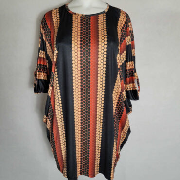 Blouse femme fluide grande taille à motif tissu extensible