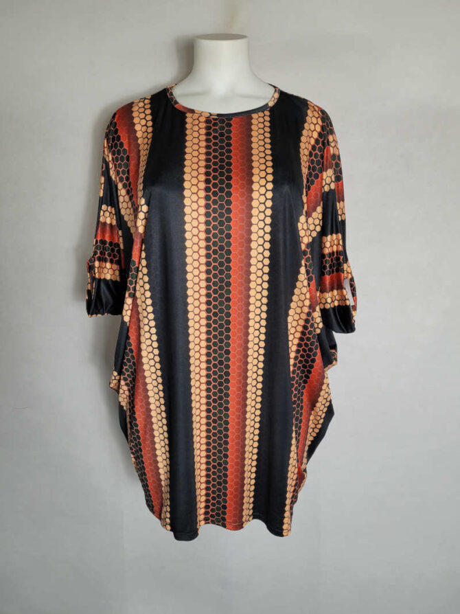 Blouse femme fluide grande taille à motif tissu extensible