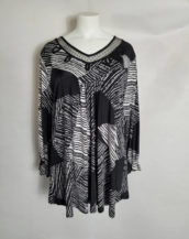 Tunique noir blanc dentelle femme grande taille
