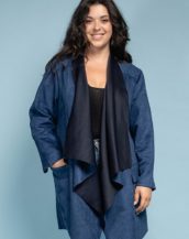 Veste suédine marine femme grande taille