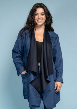 Veste suédine marine femme grande taille