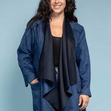Veste suédine marine femme grande taille