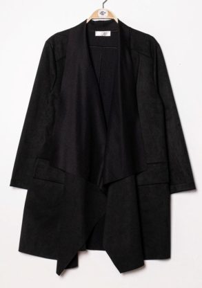 Veste suédine noir femme grande taille