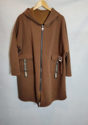 Veste sweat ample camel femme grande taille
