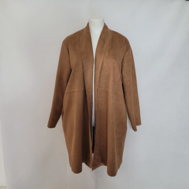 blazer long femme grande taille camel sans fermeture
