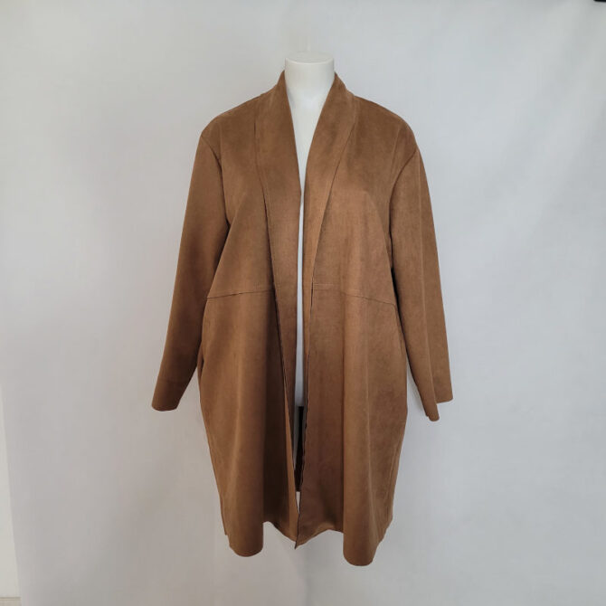 blazer long femme grande taille camel sans fermeture
