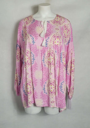 blouse bohème rose motif femme grande taille