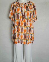 look grande taille tunique originale et pantalon fluide blanc