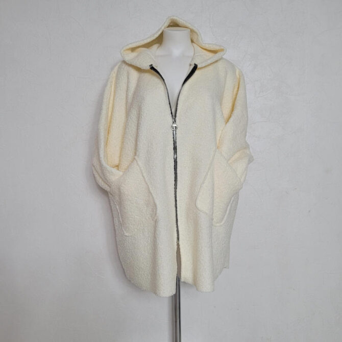 manteau hiver femme lainage blanc fermeture elair grande taille