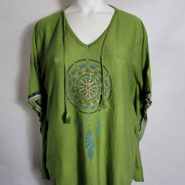poncho attrape rêve vert femme grande taille