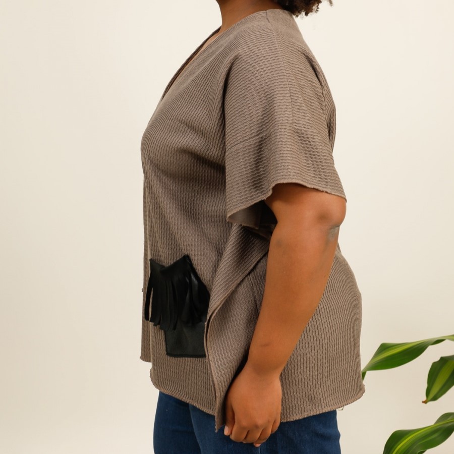 Poncho pull femme style Bohème femme ronde – Image 2