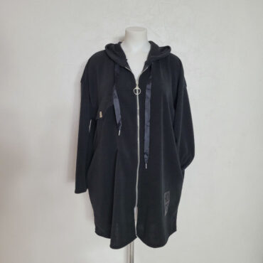 veste surchemise velours cotelé femme noir à capuche manches longues vetements femmes grandes tailles originaux