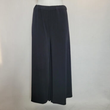 Jupe culotte longue femme grande taille noir fluide et ceinture élastique pantalon femme extra large ronde