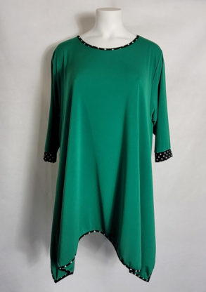 Tunique longue évasée vert femme grande taille