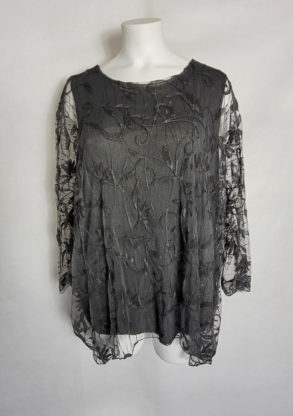 Tunique oversize dentelle noir femme ronde
