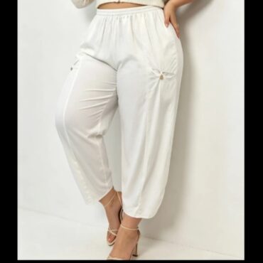 jupe culotte longue fluide blanc leger