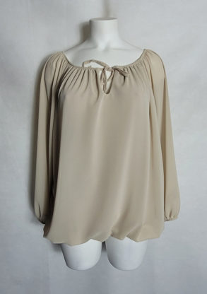 Blouse chic beige femme ronde manches longues