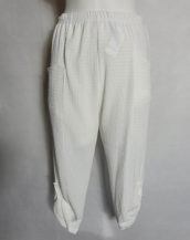 Pantacourt fluide blanc confort femme ronde