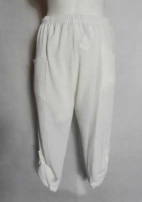 Pantacourt fluide blanc confort femme ronde