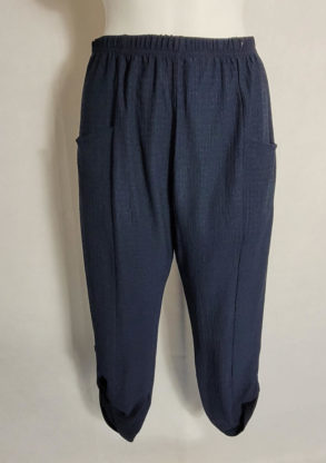 Pantacourt fluide marine confort femme ronde