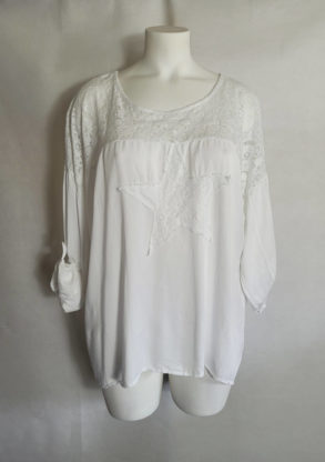 Tunique blanche dentelle femme grande taille