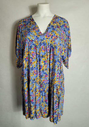 Tunique bleu florale femme grande taille